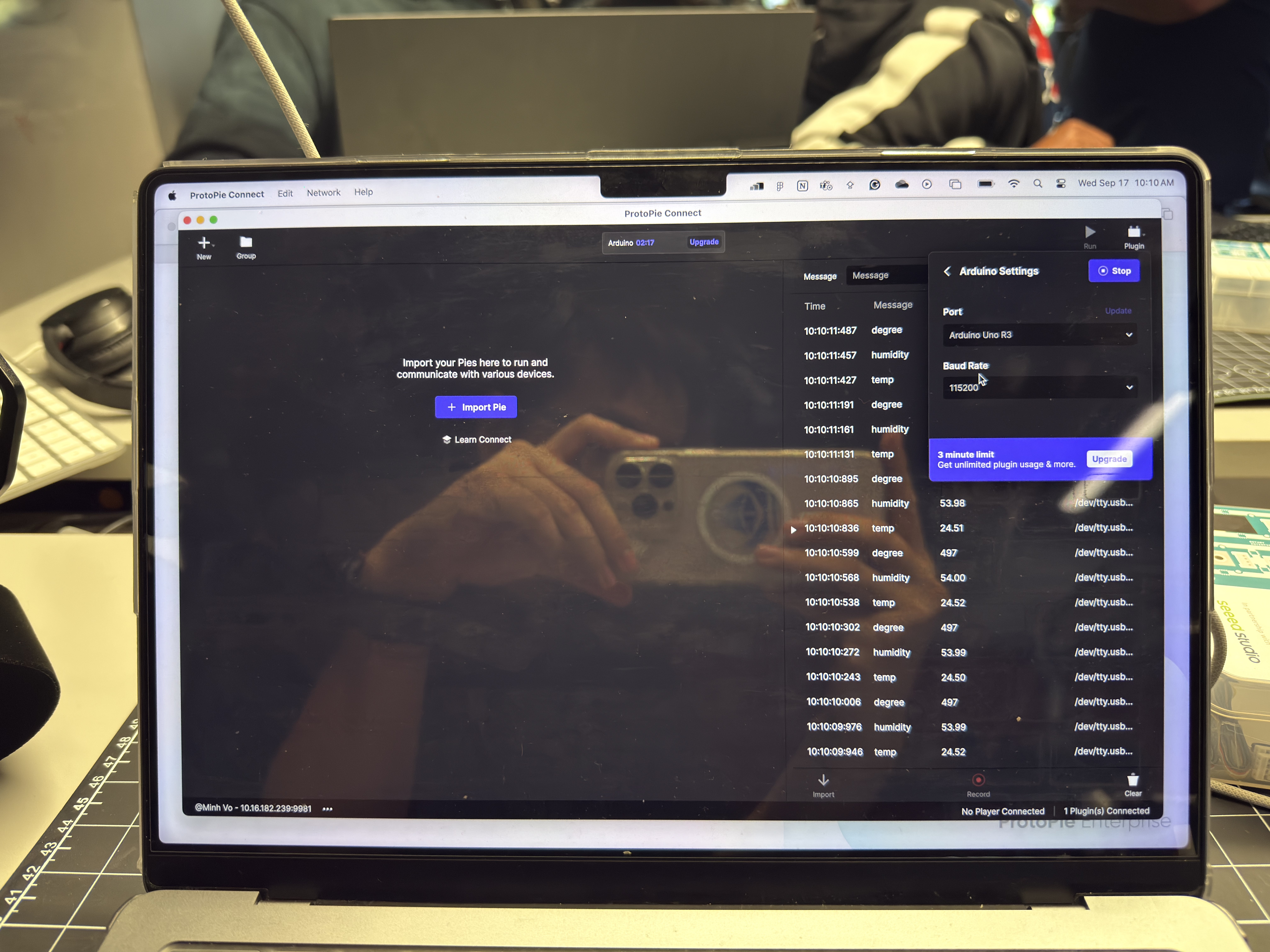 Testing the program on another laptop interface