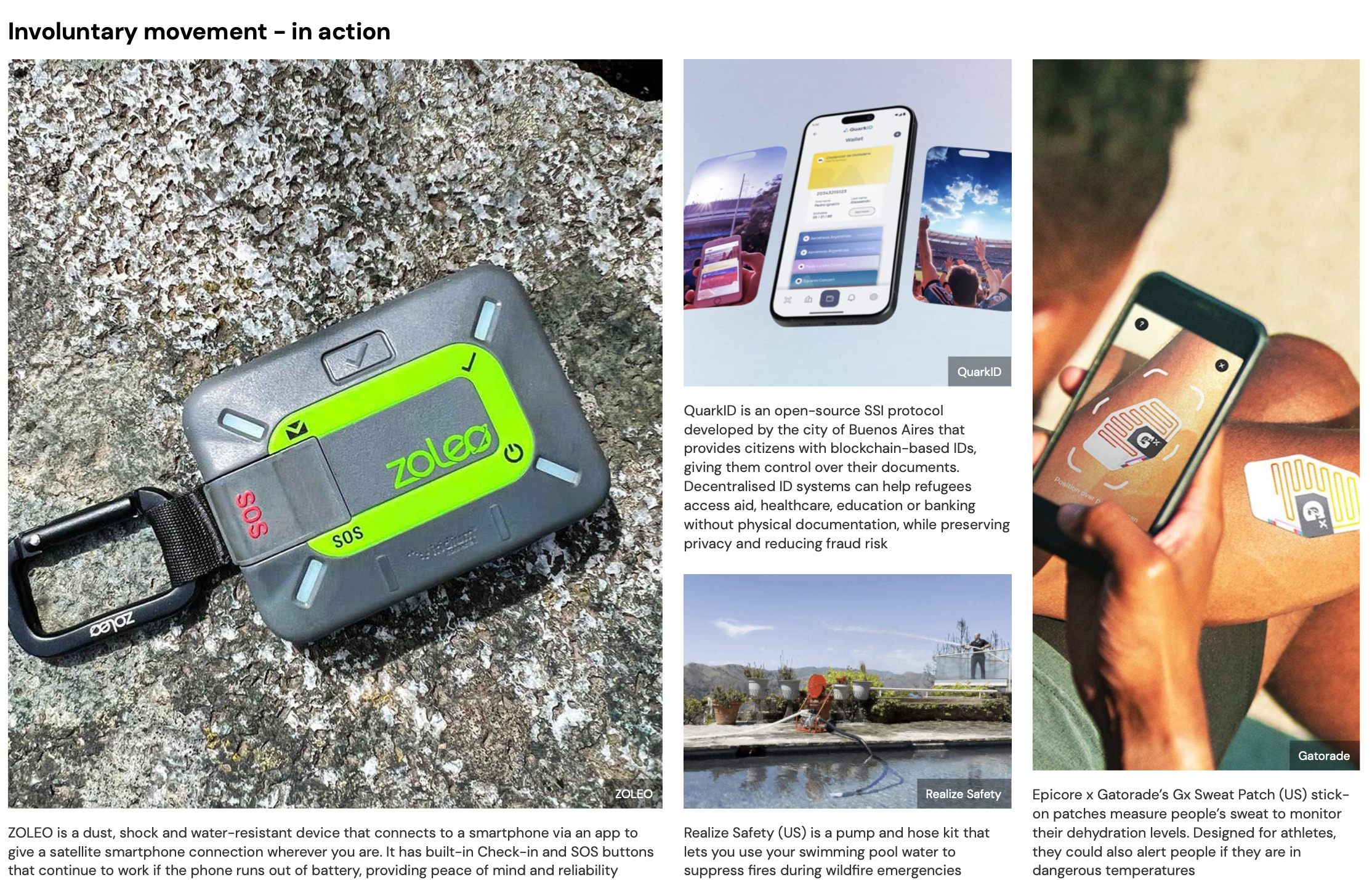 Involuntary relocation examples: satellite SOS device and digital ID apps